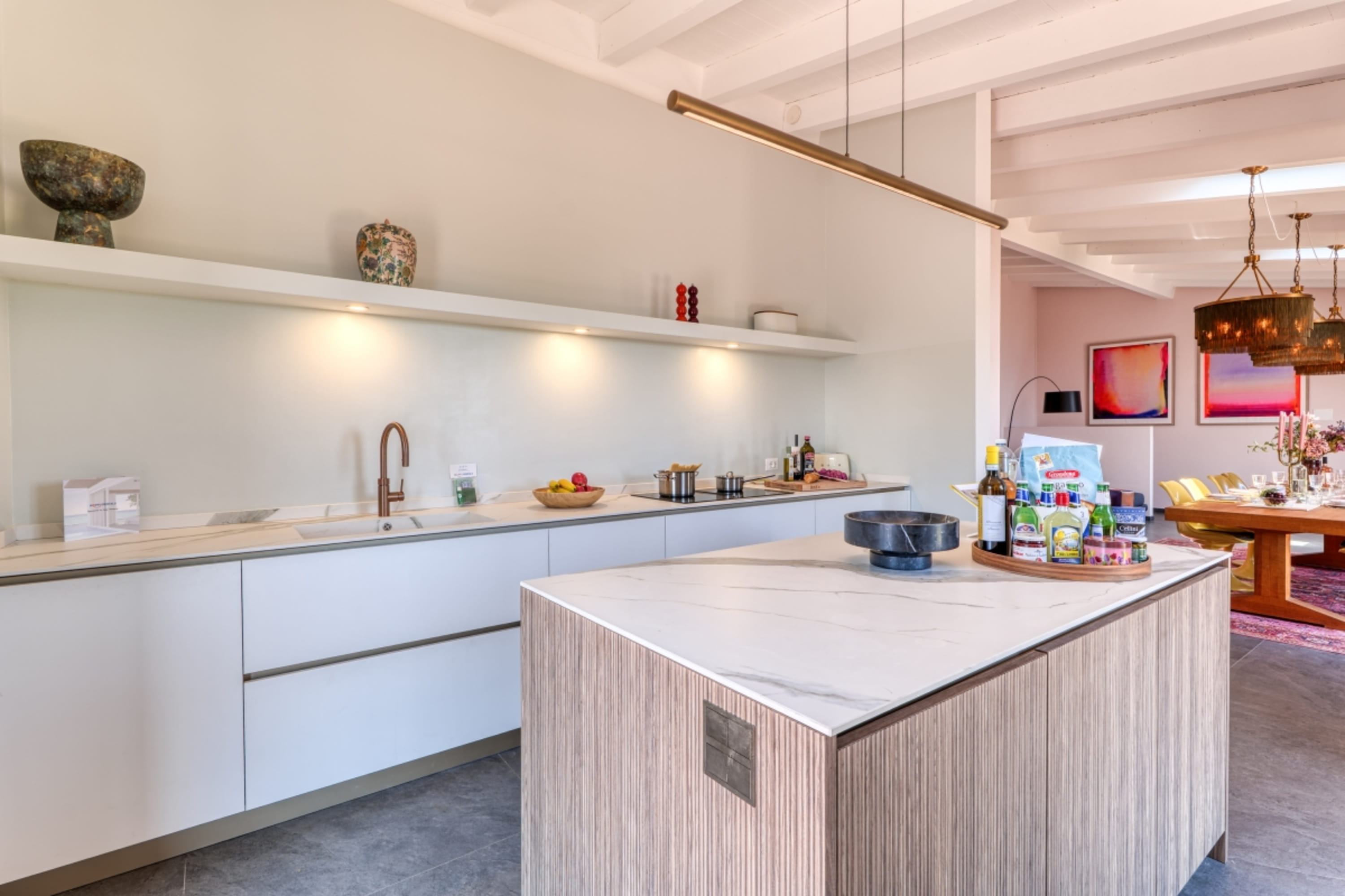 Open kitchen with central island